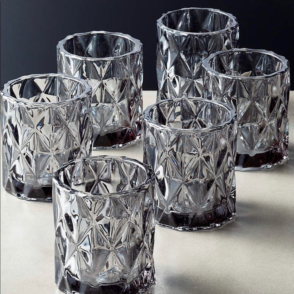 CB2 Betty Smoke Tea Light Candle Holders - set of 6